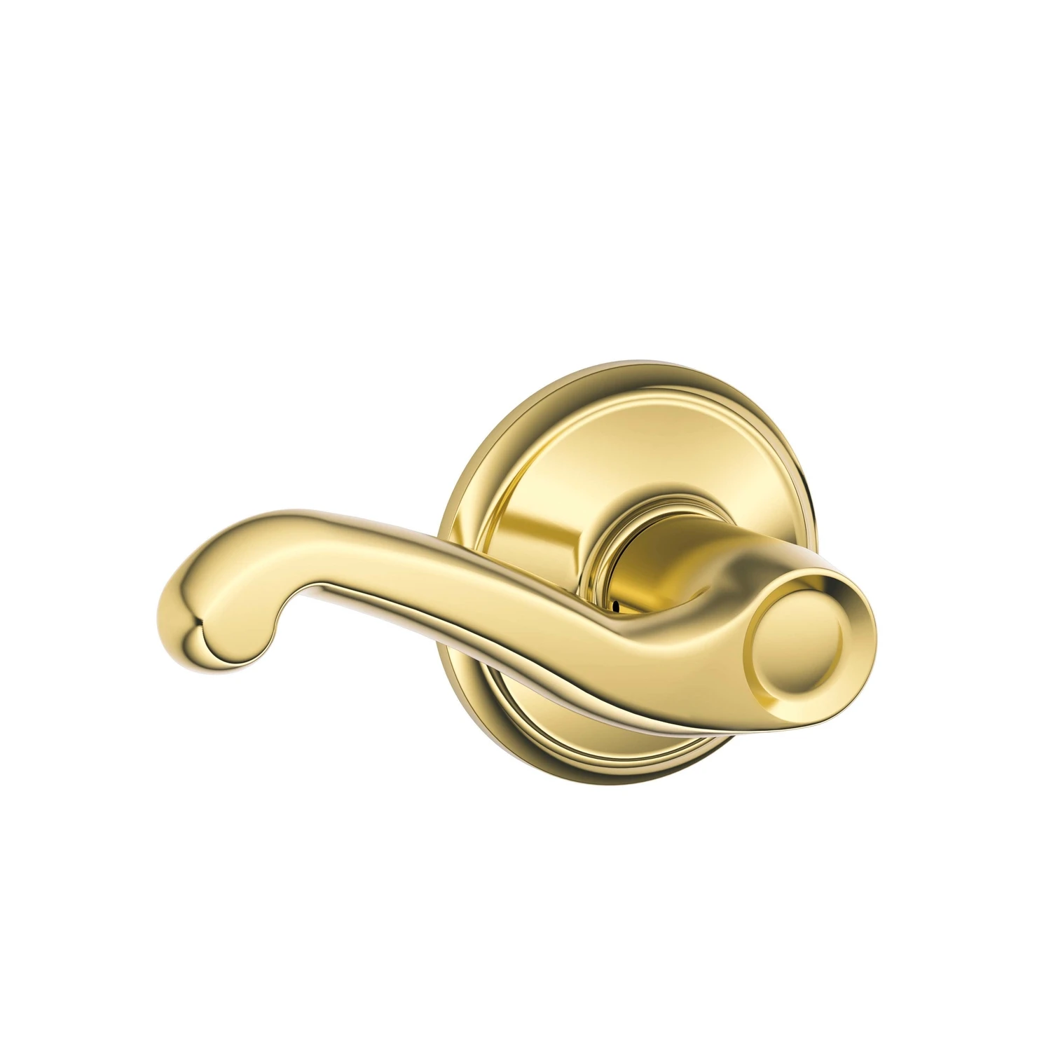 Bright Brass Flair Passage Door Lever, Model F10vfla605, Grade 2
