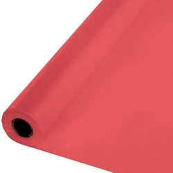 Touch Of Color Coral Plastic Banquet Table Cover Roll, 100' Large Size