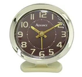 2060at Keywind Alarm Clock In Bone And Gold Finish