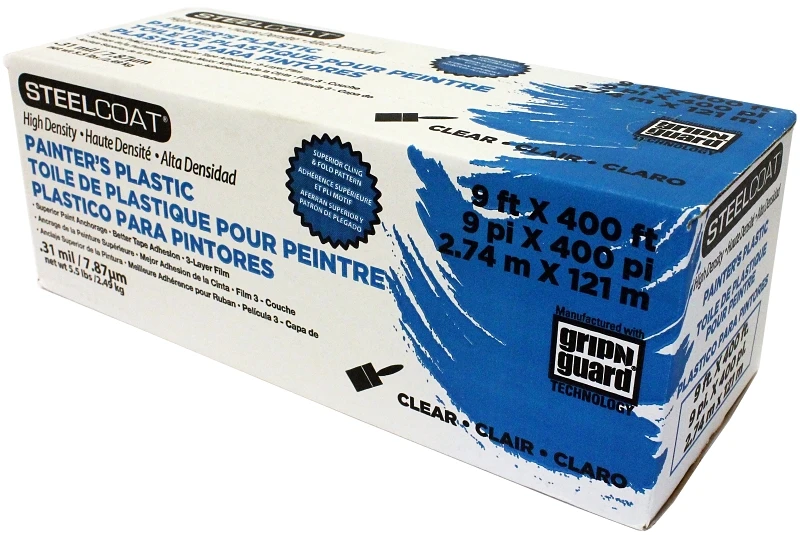 High-density Lightweight Painter's Plastic Sheeting 9 Ft X 400 Ft Clear