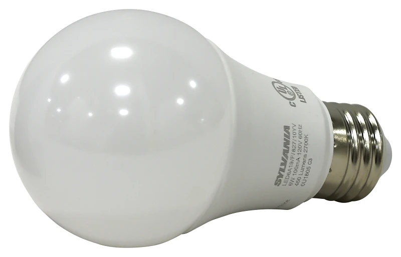 Osram Sylvania 3553388 Contractor Series LED Lamp for A19 6 watts 2700K 80 Cri Medium Base 120 volts & Frosted - 4 per Box