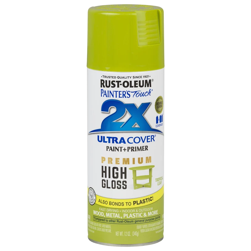 Rust-Oleum Painter's Touch 2X Ultra Cover High-Gloss Tropical Leaf Paint+Primer Spray Paint 12 oz