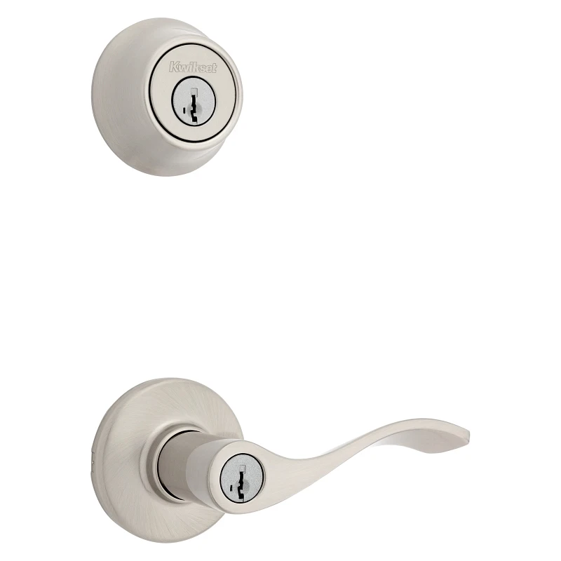 Balboa Entry Lever & Deadbolt Combo Pack, Satin Nickel