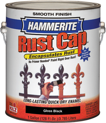 Rust Cap Gloss Black Paint, 1 Gallon, Indoor/outdoor Use