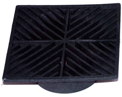 Structural Foam Polyolefin Grate, Black, 6 Inch Square, Durable and Lightweight
