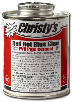 Christy's Red Hot Blue Glue Pvc Cement, 4 Oz. For Pvc Pipes