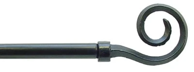 220-1910-39 Shepherds Crook Decorative Rod Set Black 28-48 Inches