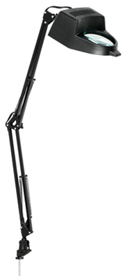 20-1/4-inch Black Incandescent Swing Arm Magnifier Clip Lamp Model 5211301