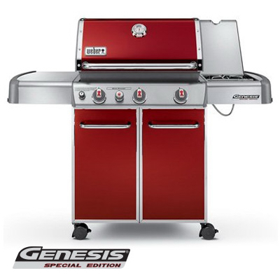 Genesis Ep-330 Special Edition Lp Gas Grill With Side Burner, Crimson, 38,000 Btu