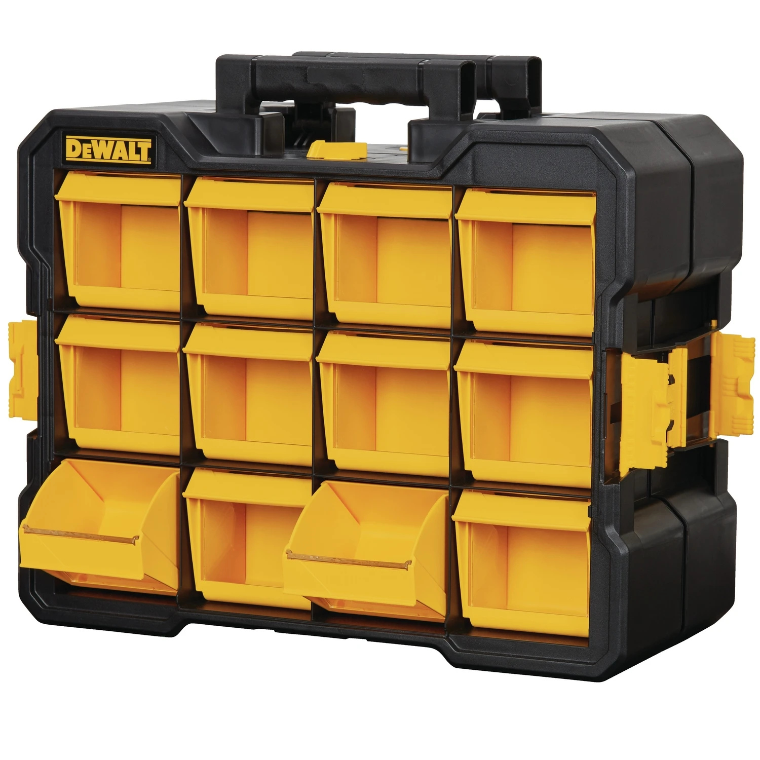 4.2 In. W X 13.5 In. H Flip Bin Storage Organizer With 12 Compartments - Yellow
