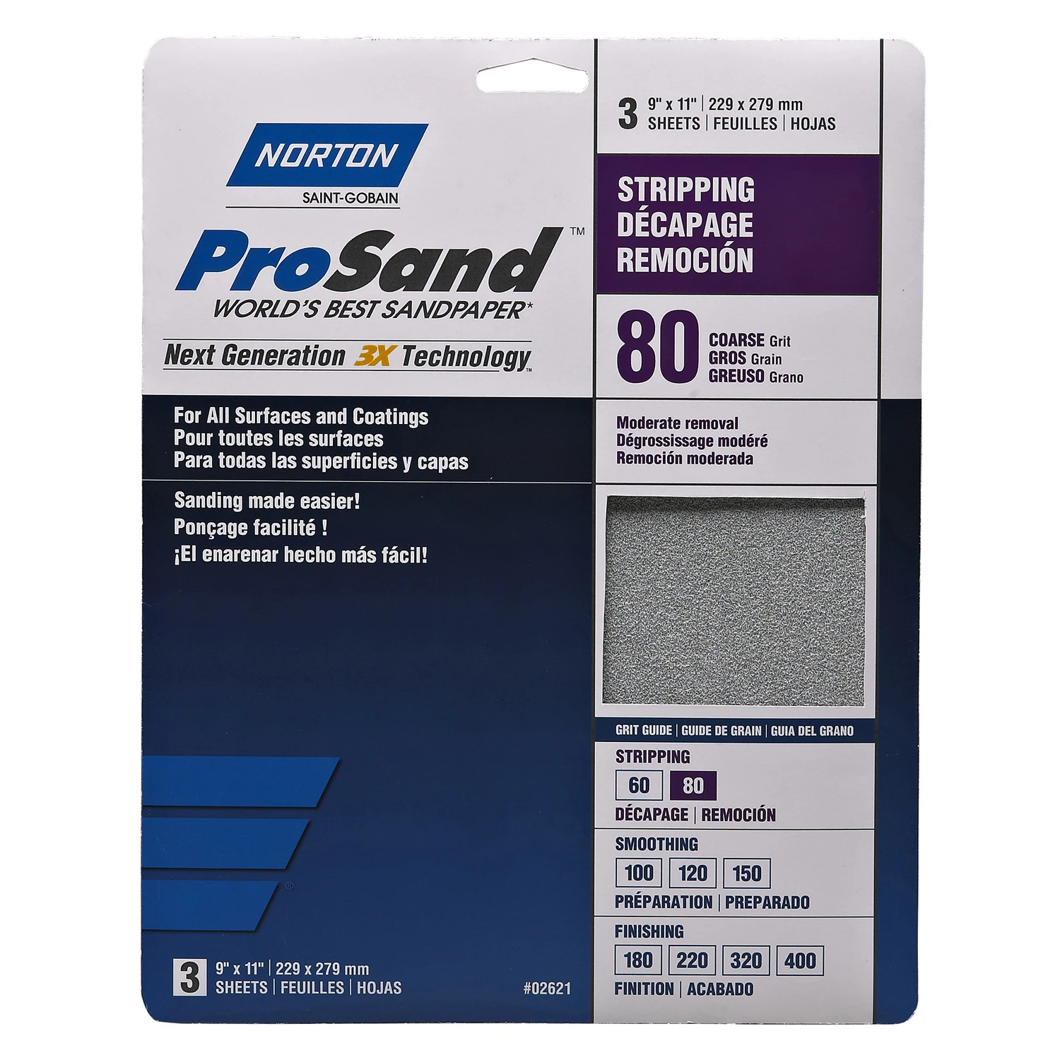 9x11 P80 Grit Sandpaper