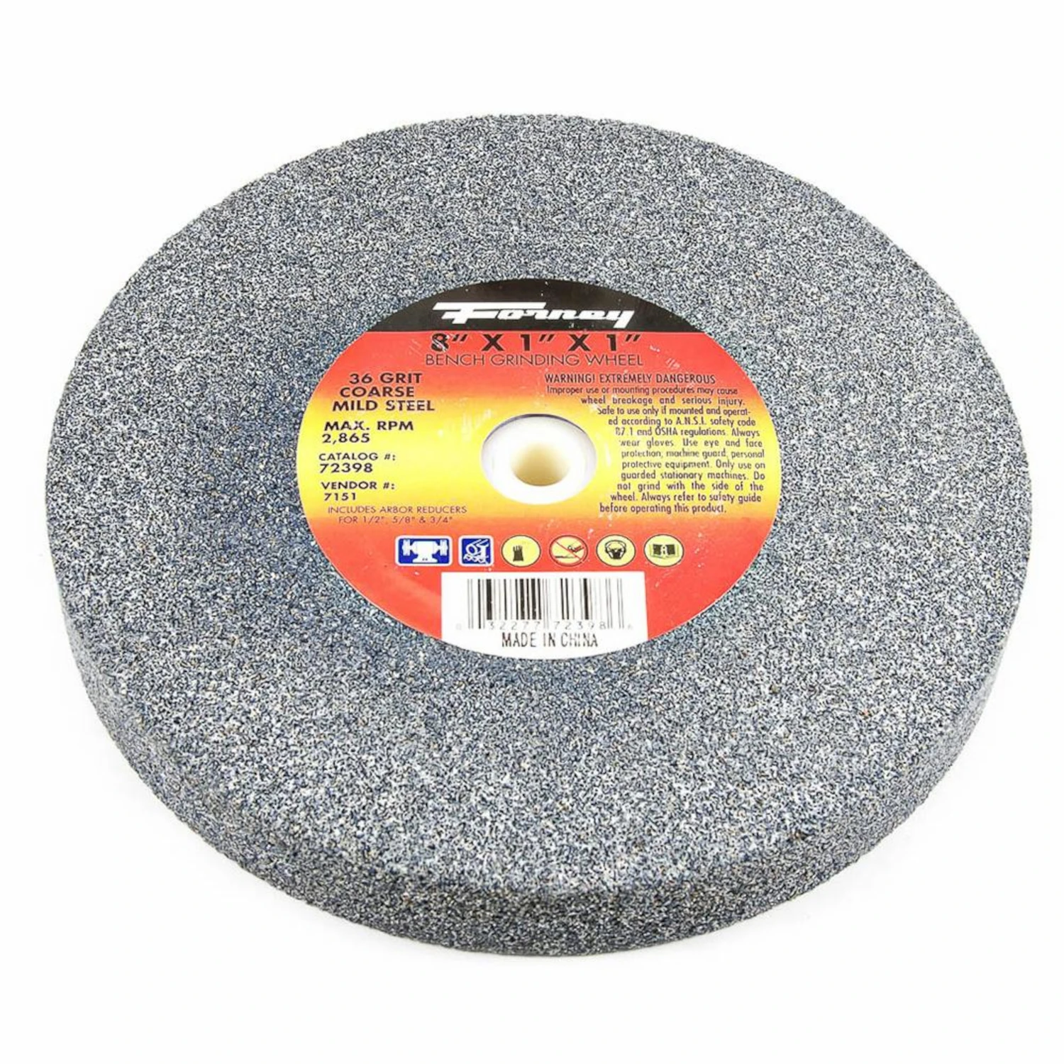 Forney 72398 8 Inch X 1 Inch Bench Grinding Wheel, Vitrified, 36 Grit