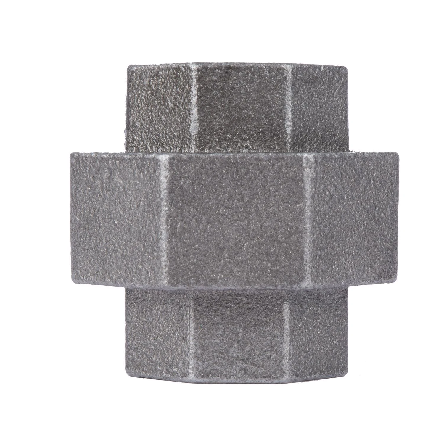 1 and 1 Quarter Inch Black Steel Pipe Union Connector