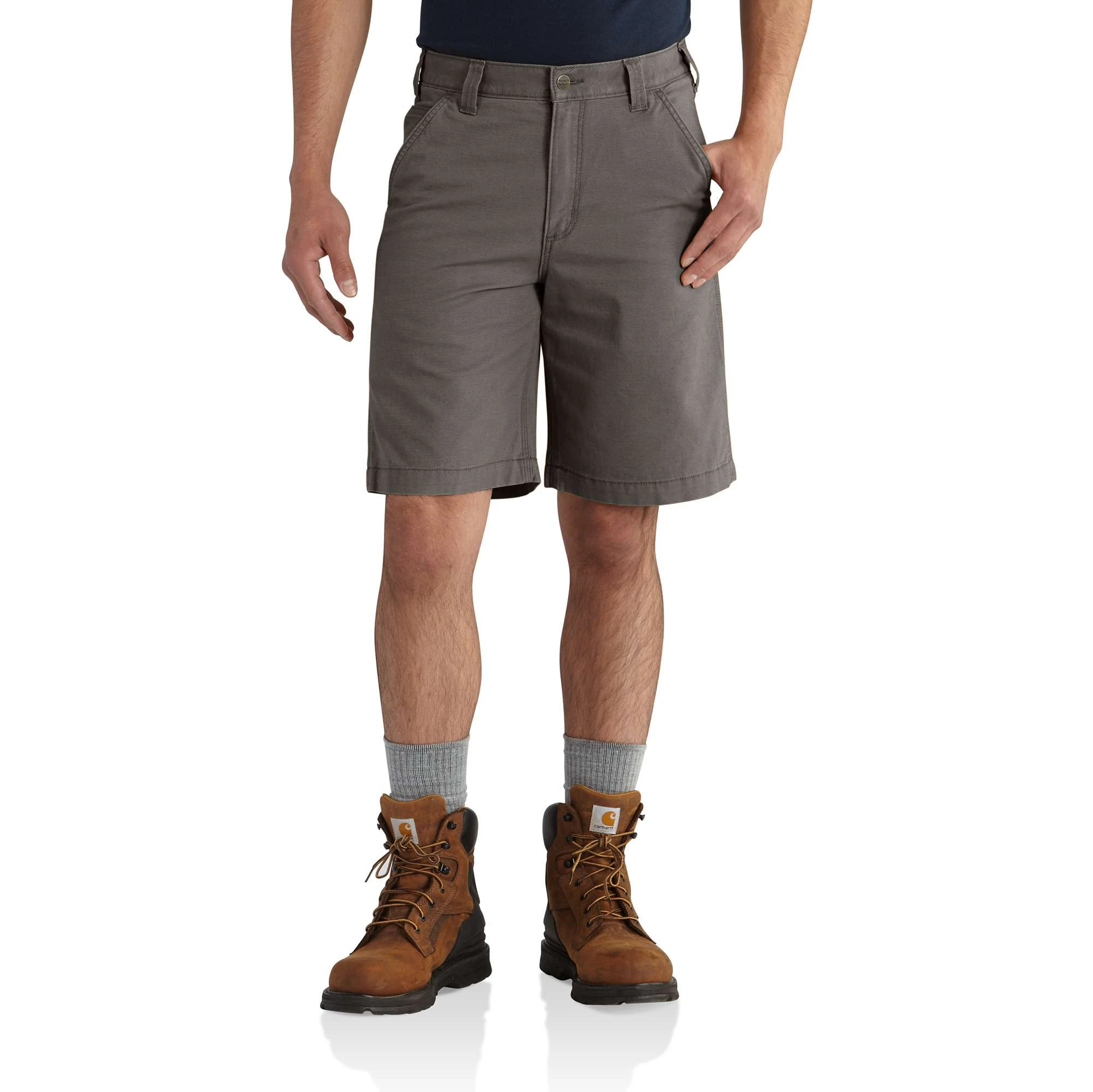Men's Rugged Flex Relaxed Fit Canvas Work Short W46 Gravel