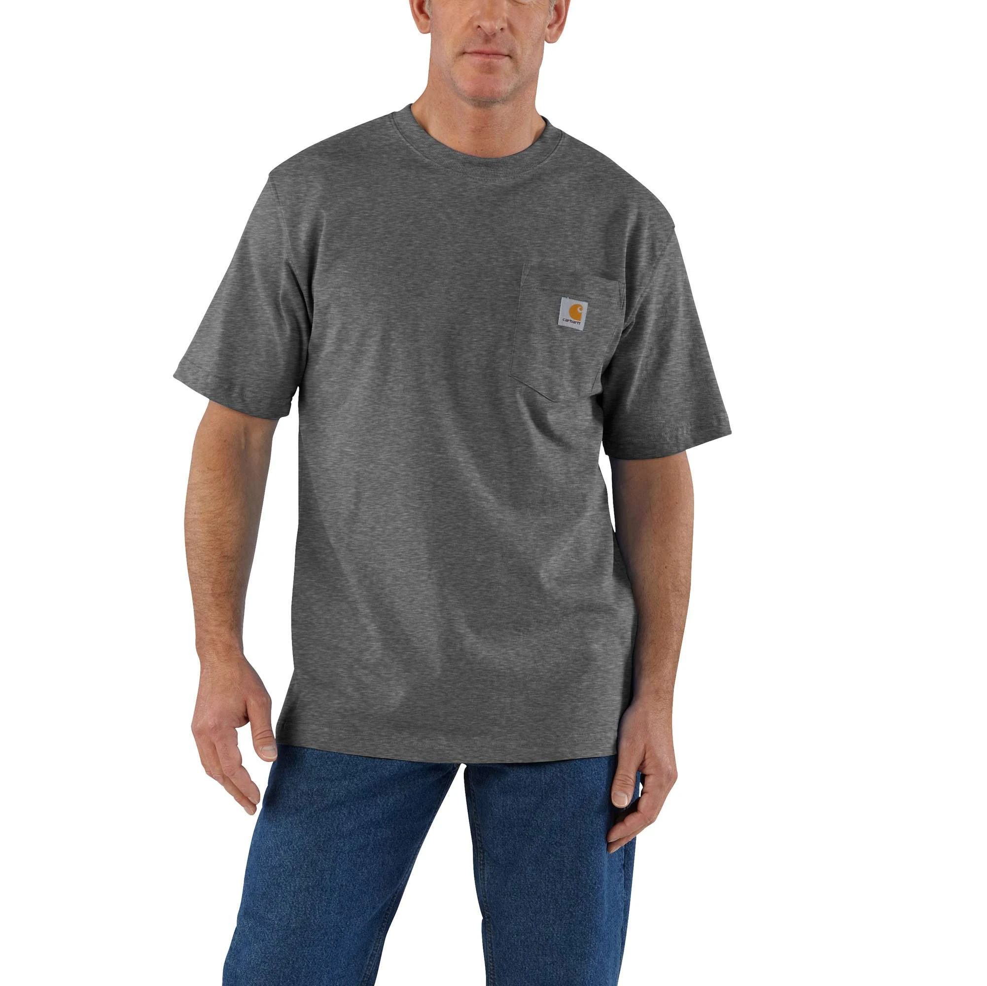Men's Loose Fit Heavyweight Short-sleeve Pocket T-shirt - Xl Carbon Heather