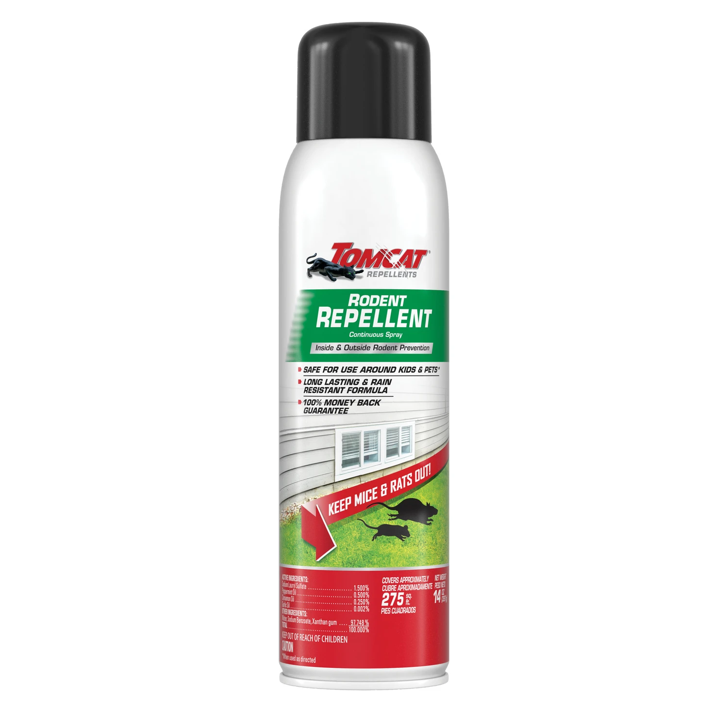Rodent Repellent Aerosol Spray, 14 Ounce Can for Pest Control