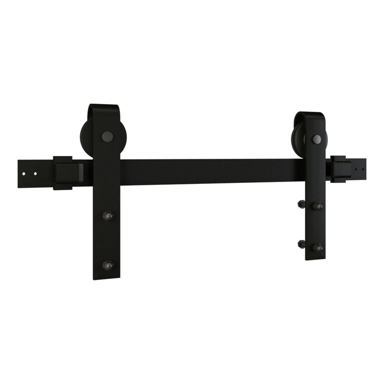927 72 In. Matte Black Designer Interior Barn Door Kit With Soft Close