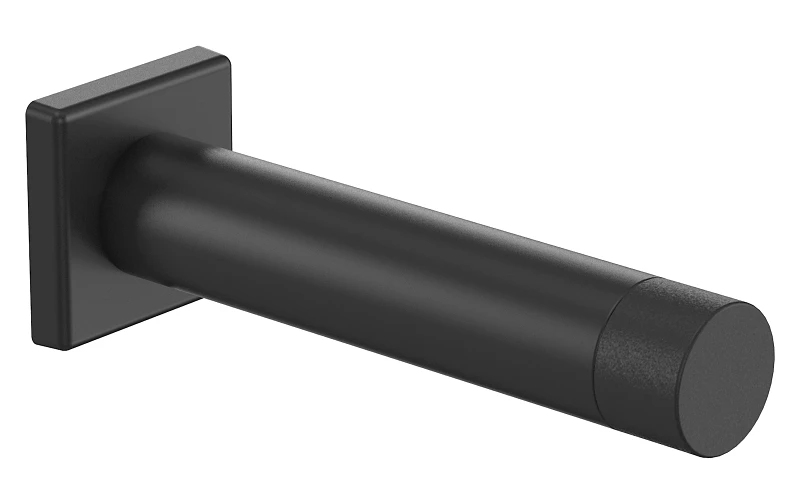 3 In. Matte Black Reed Door Stop With Aluminum Base And Mounting Hardware