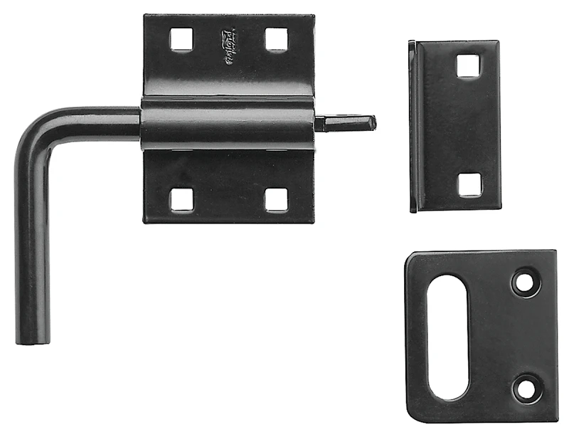 Slide Bolt Latch, Black, Steel, 1.31 In. H X 5.5 In. W X 4.09 In. L