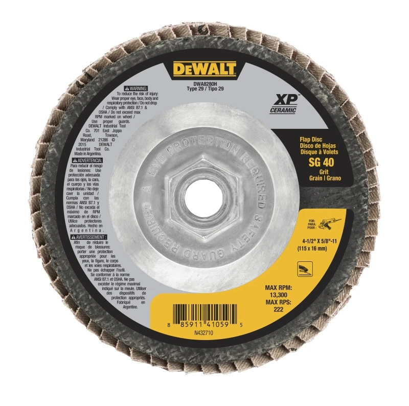 XP Ceramic Flap Disc 4.5 Inch 40 Grit Durable Abrasive Grinding Wheel