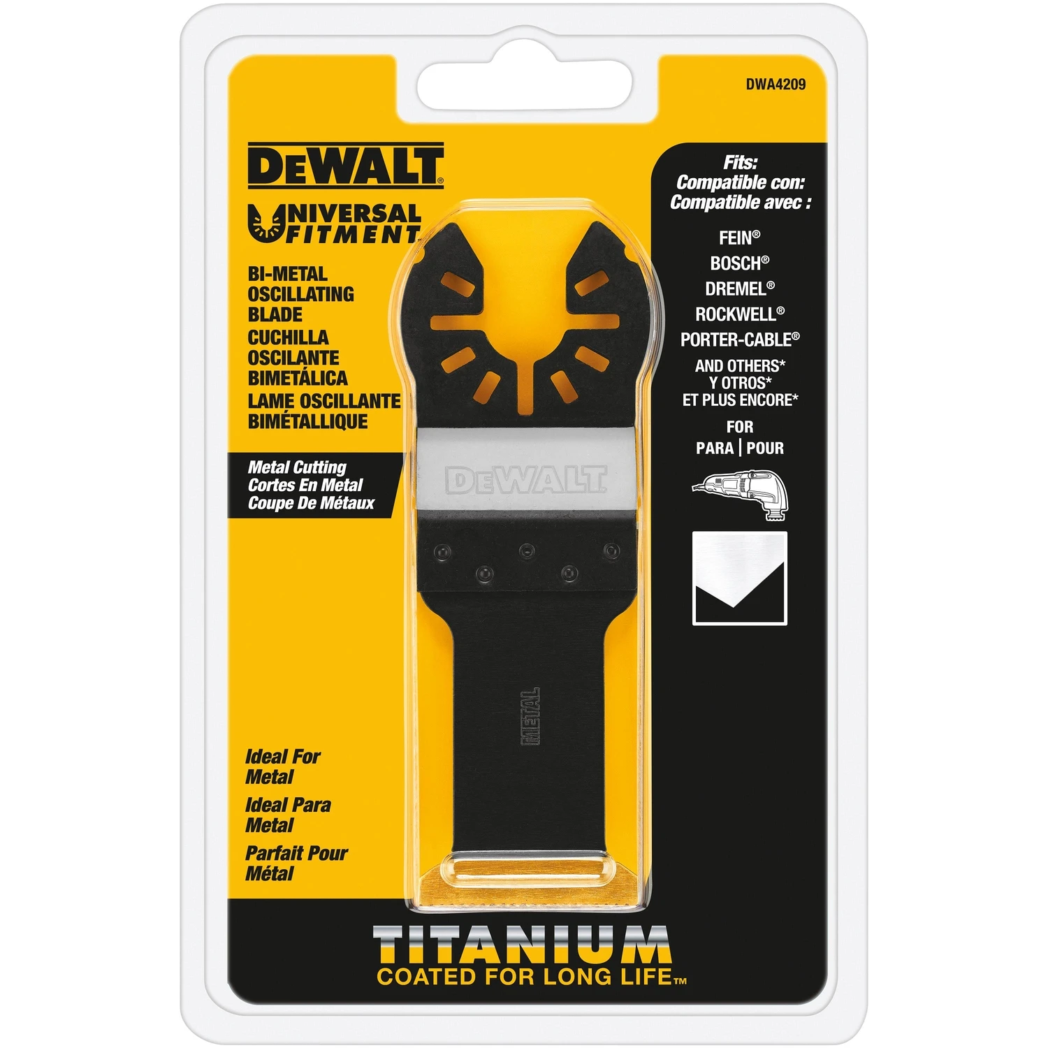 Universal Fitment Titanium Oscillating Blade Dwa4209 For Wood And Metal Cutting