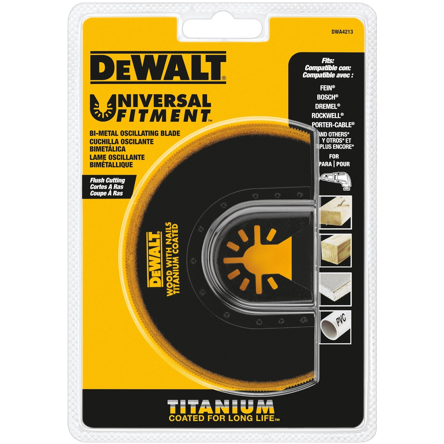 Universal Fitment Titanium Flush Cut Round Oscillating Blade Dwa4213