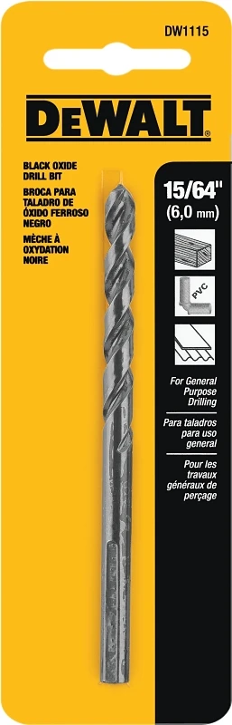 Black Oxide Drill Bit, 15/64 In.