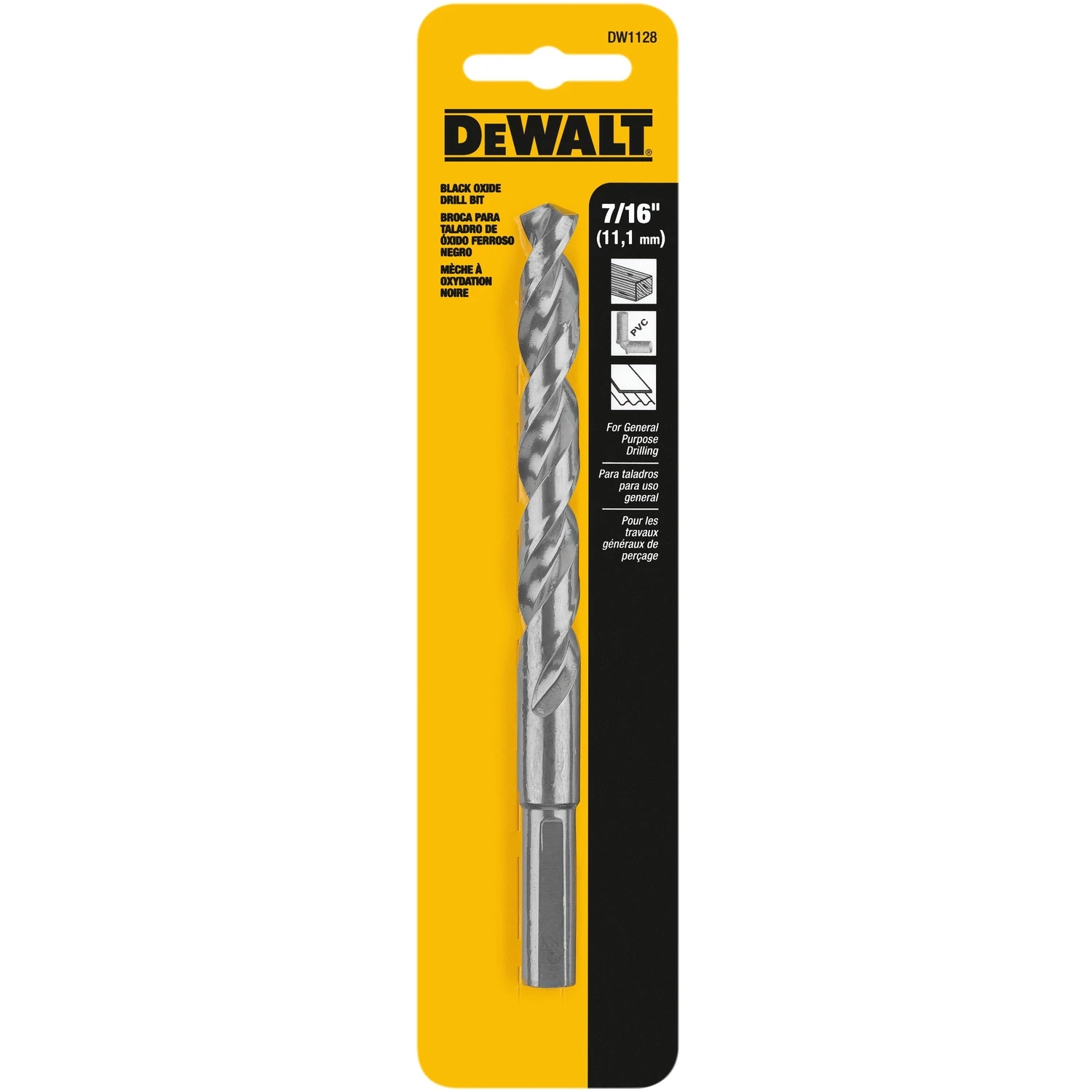 Black & Gold 7/16 In. X 5.59 In. L High Speed Steel Split Point Drill Bit