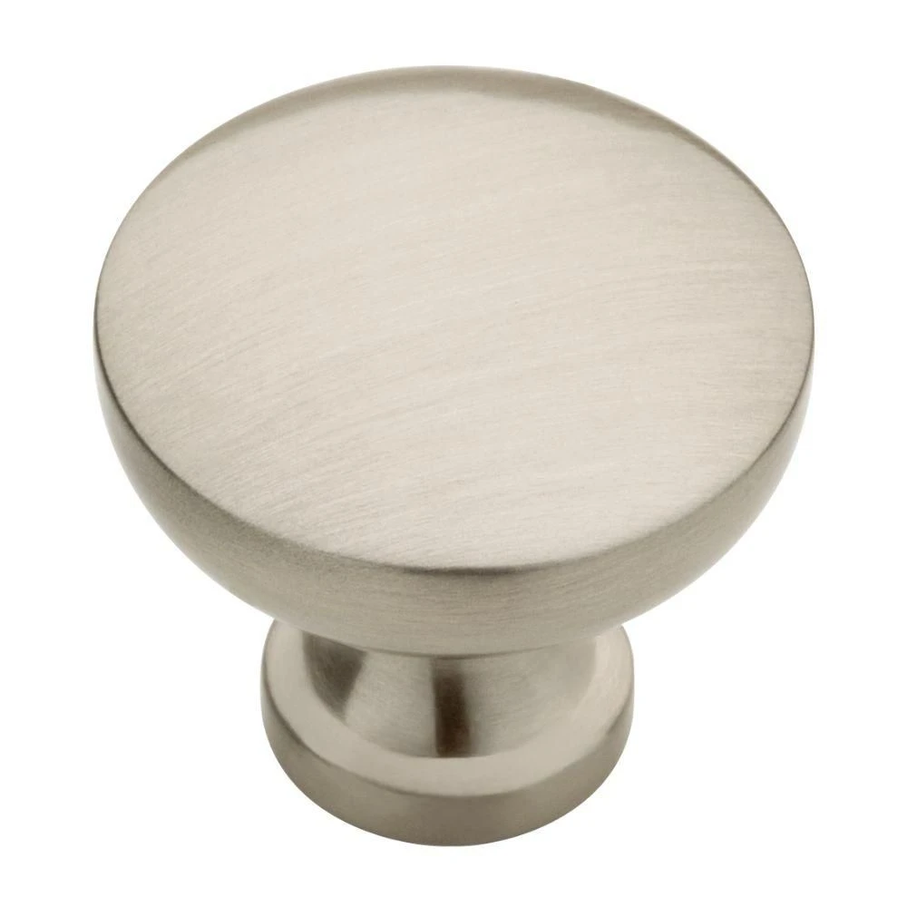 Lansford Cabinet Knob in Brushed Satin Nickel Finish, 1 and 3/16 Inches Round