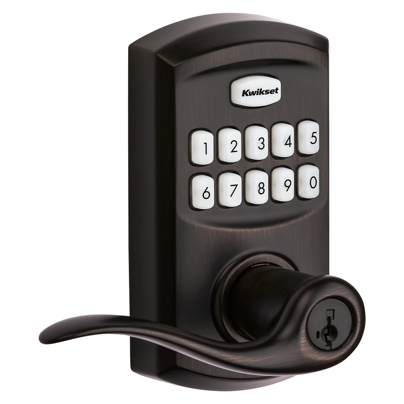 Schlage 917 SmartCode Electronic Tustin Lever Door Lock in Venetian Bronze with 30 Customizable User Codes