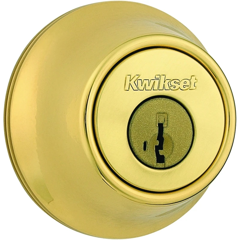 Security Single-Cylinder Deadbolt, Polished Brass