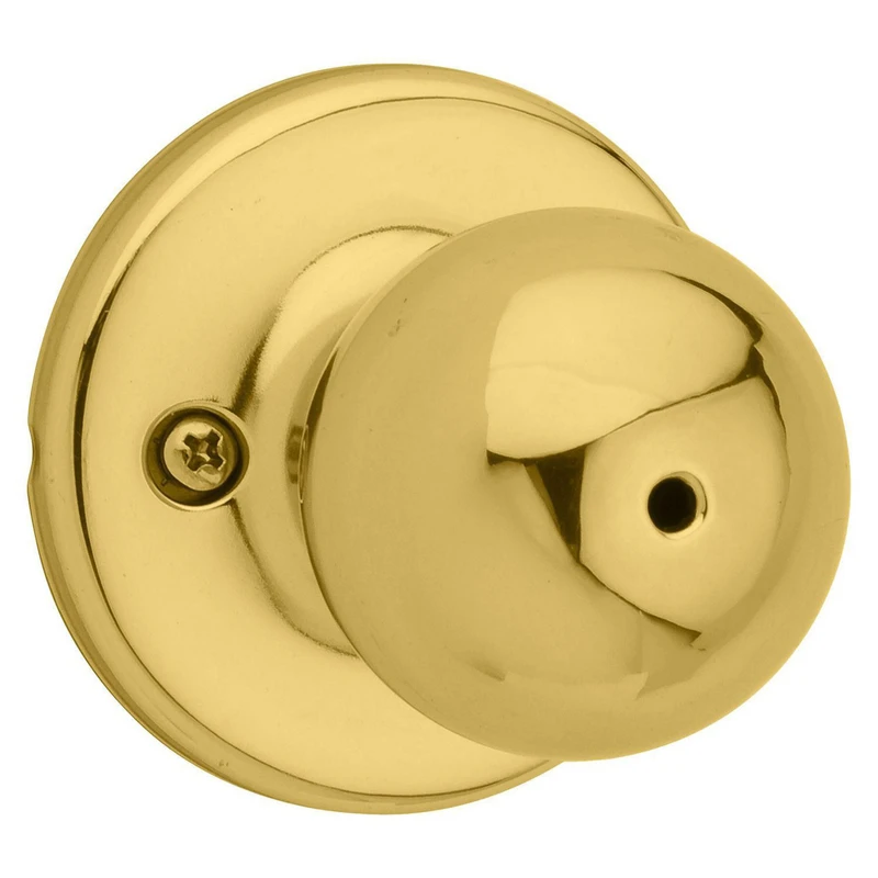 Polo Polished Brass Privacy Knob For Bedroom And Bathroom Doors