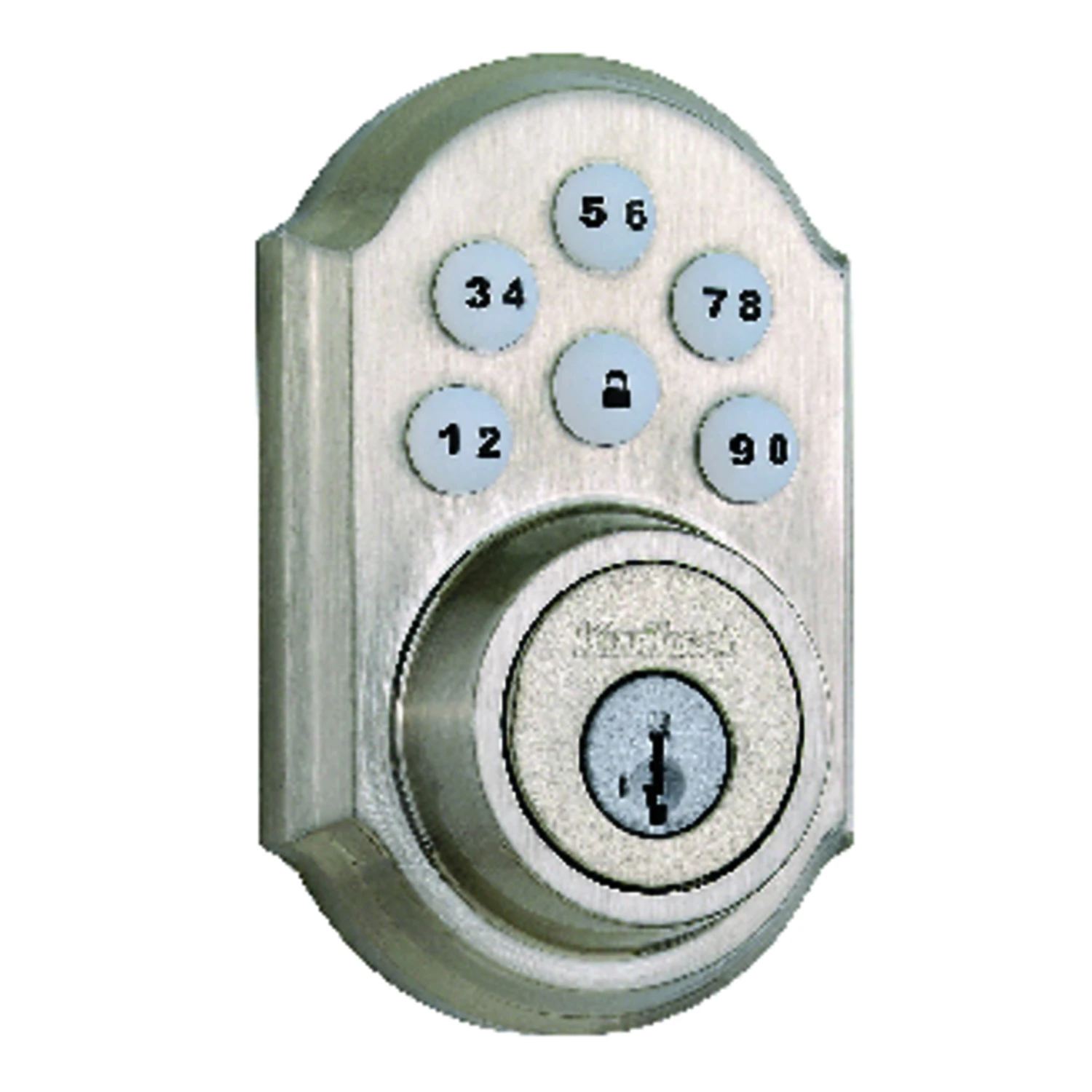 Smartkey Satin Nickel Electronic Deadbolt With Keypad And Smartkey Technology