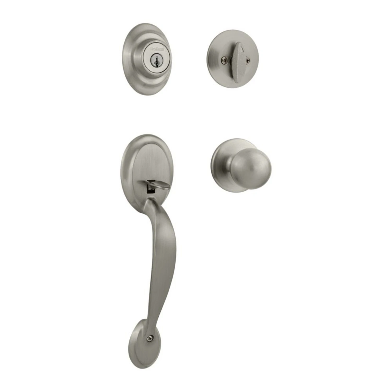 Dakota Smartkey Entry Door Handleset With Polo Knob - Satin Nickel Finish
