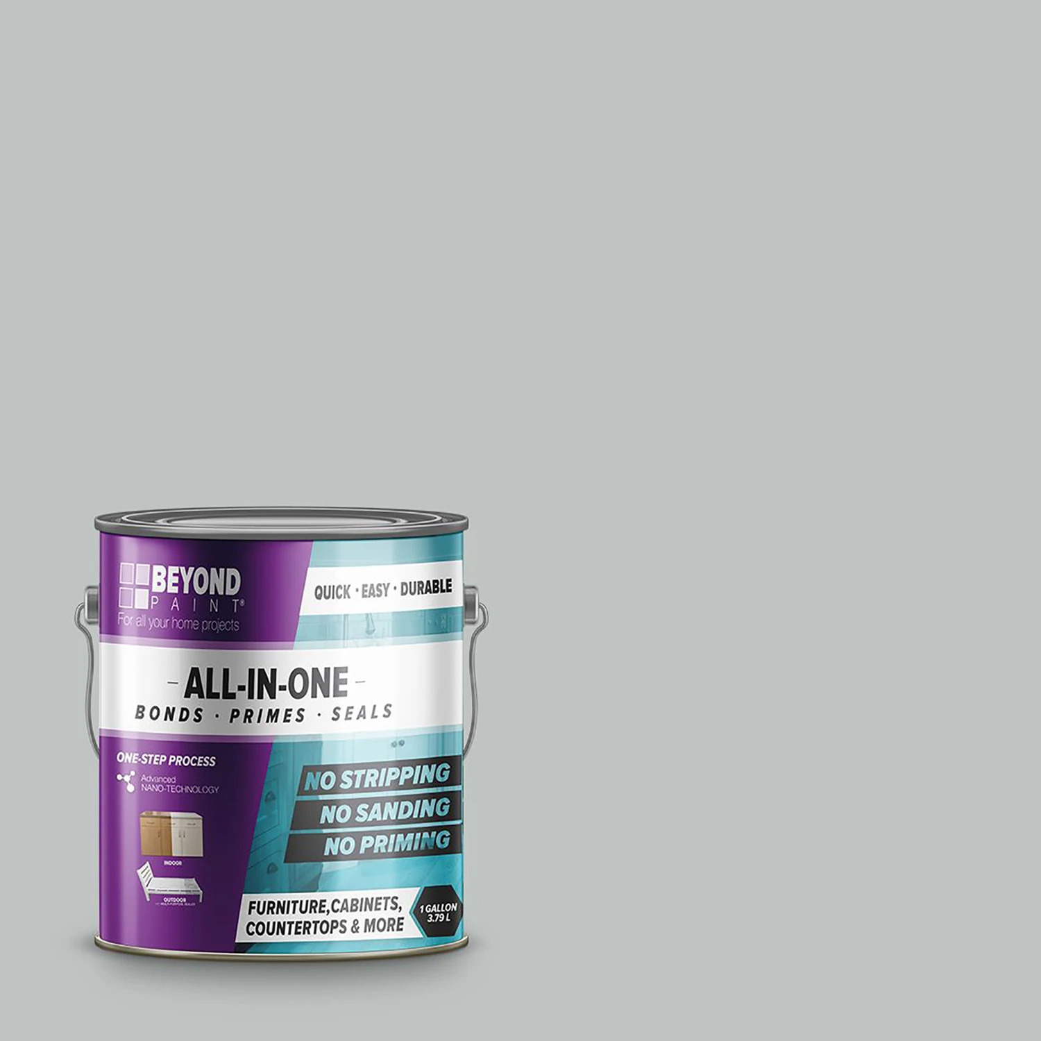 Matte Soft Gray Water-based All-in-one Paint 1 Gallon For Interior & Exterior