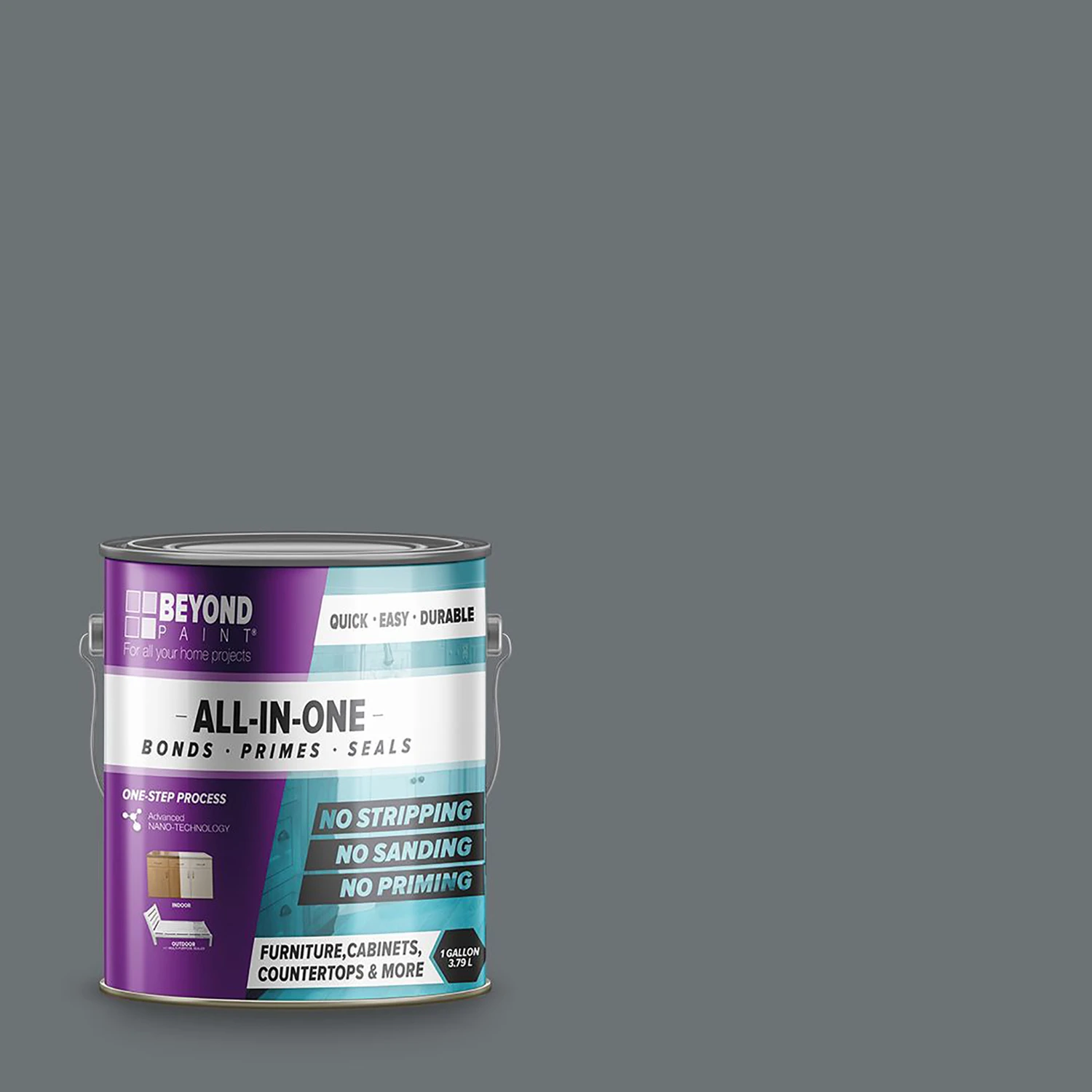 All-In-One Refinishing Paint Pewter Color Gallon Container