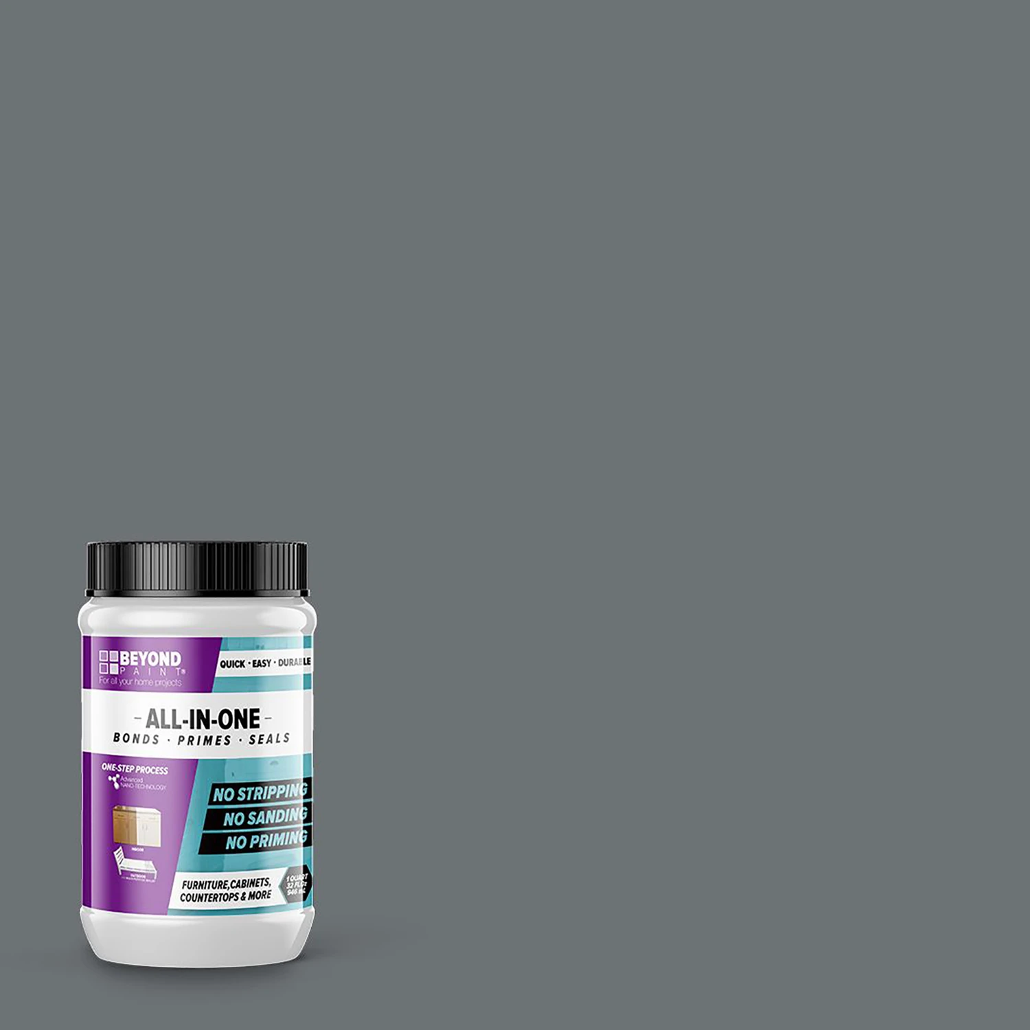 Matte Pewter Water-based All-in-one Paint 1 Quart For Interior And Exterior