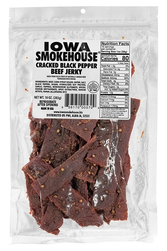 Beef Jerky, Cracked Black Pepper, 10-oz.