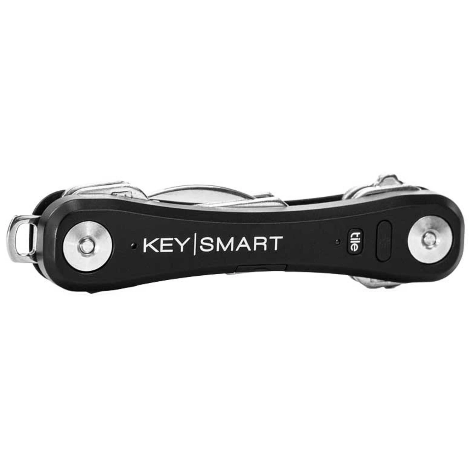Keysmart Pro Compact Black Key Holder With Tile Smart Location - Holds Up To 14 Keys
