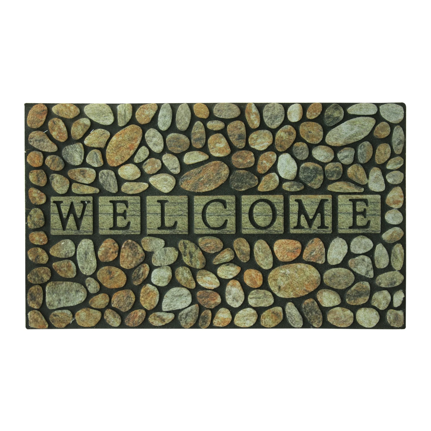 Doormat Made of Recycled Rubber with Pebble Stone Texture, 18 Inches by 30 Inches