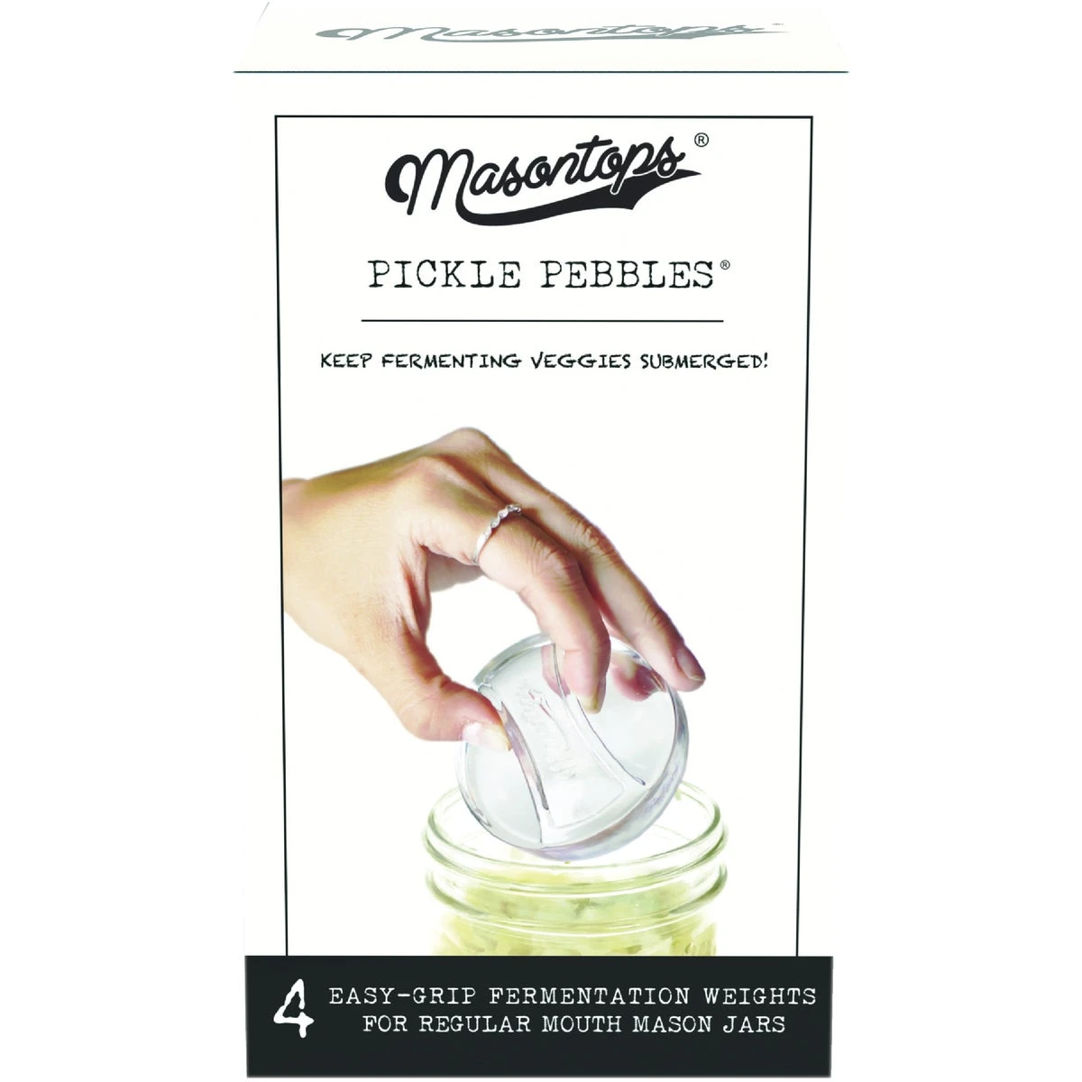 Glass Weights Pickle Pebbles Regular Mouth 4 count