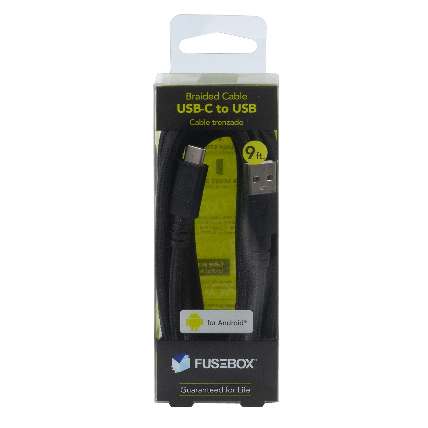 9-Foot USB-C Braided Charging Cable Durable Nylon Reinforced Cord