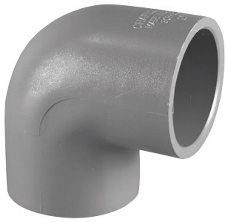 Schedule 80 PVC 90-Degree Elbow, Gray, Slip x Slip, 3/4 In.