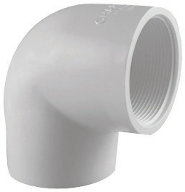 Schedule 40 PVC Ell, 90-Degree, White, 1-1/4 In. Slip x FT