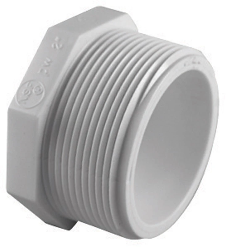 Schedule 40 Pipe Plug, White, 1-1/2 In. MPT