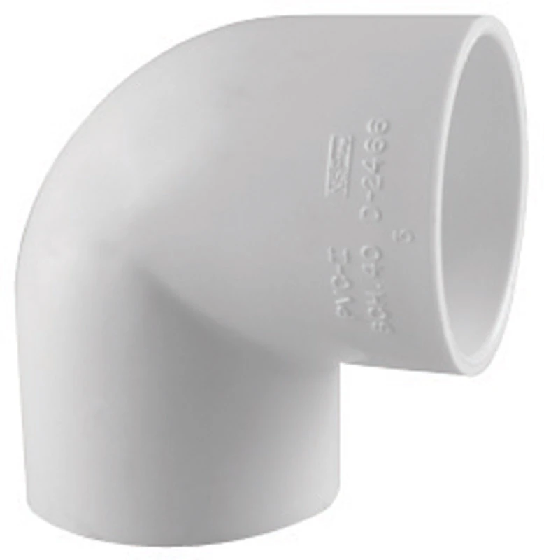 Schedule 40 PVC 90-Degree Pressure Elbow, White, 1-1/2 In.