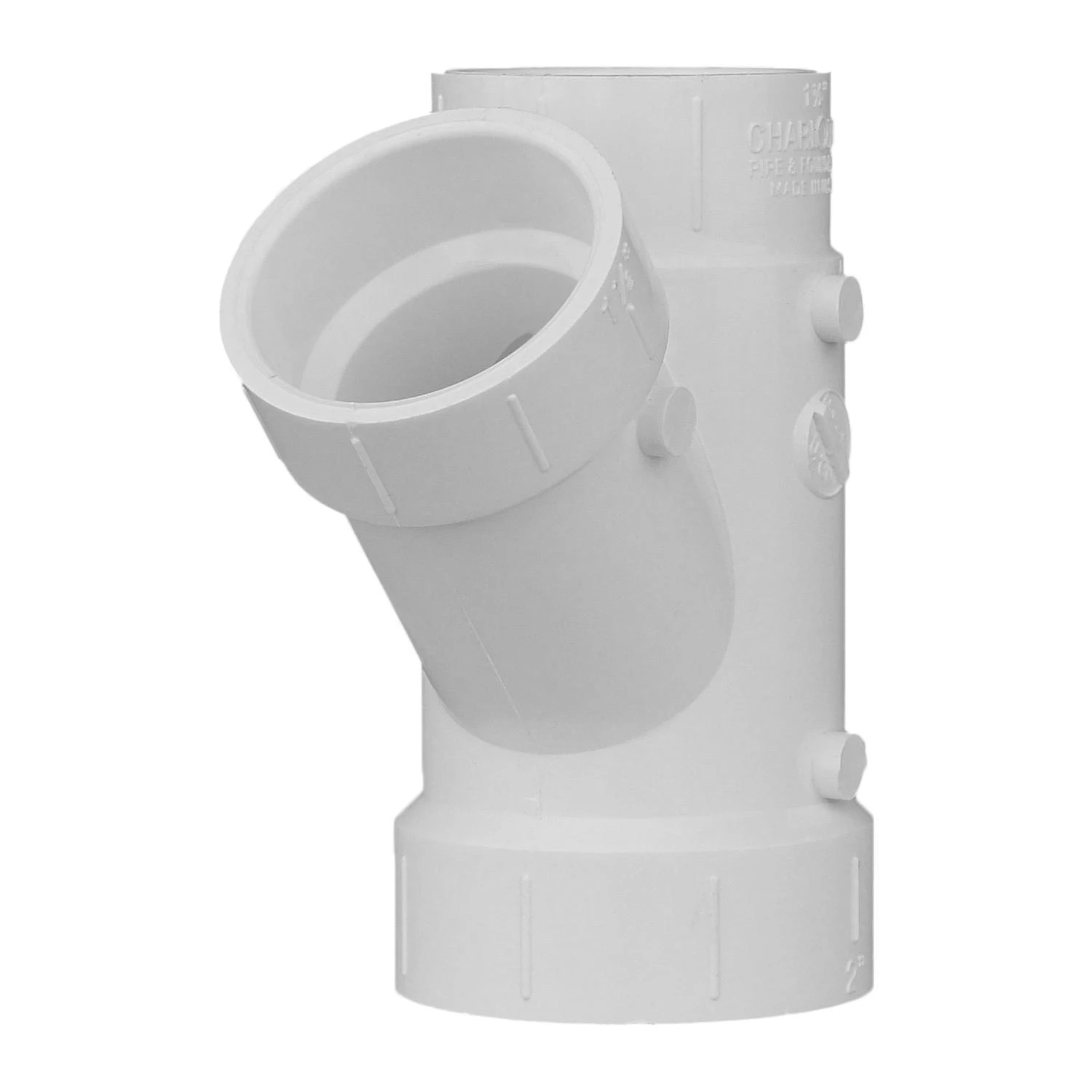 Charlotte Pipe Schedule 40 4 in. Hub X 4 in. D Hub PVC Reducing Wye 1 pk