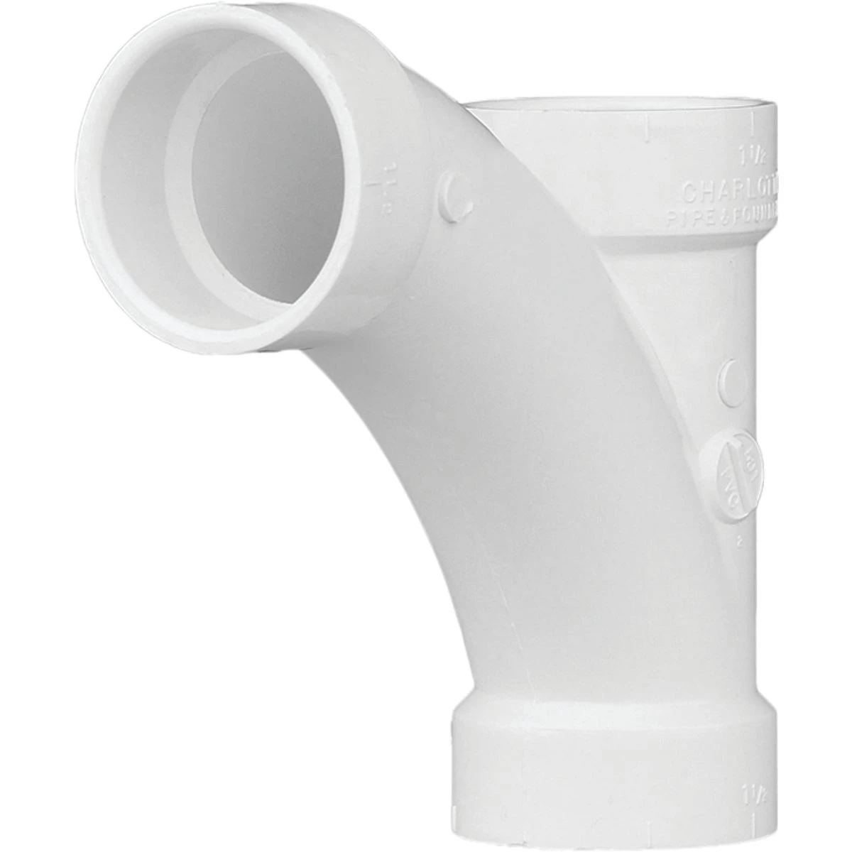 Schedule 40 DWV 1-Pc. Combination Wye & 1/8 Bend, 1-1/2 In.