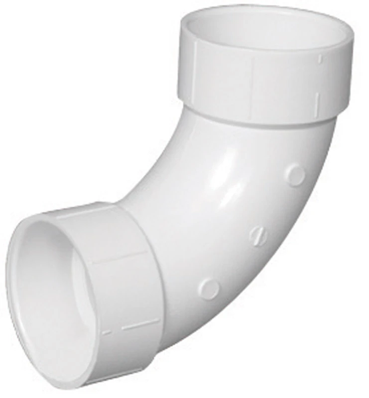 Schedule 40 DWV PVC Long Sweep 90-Degree Elbow, 4 In.
