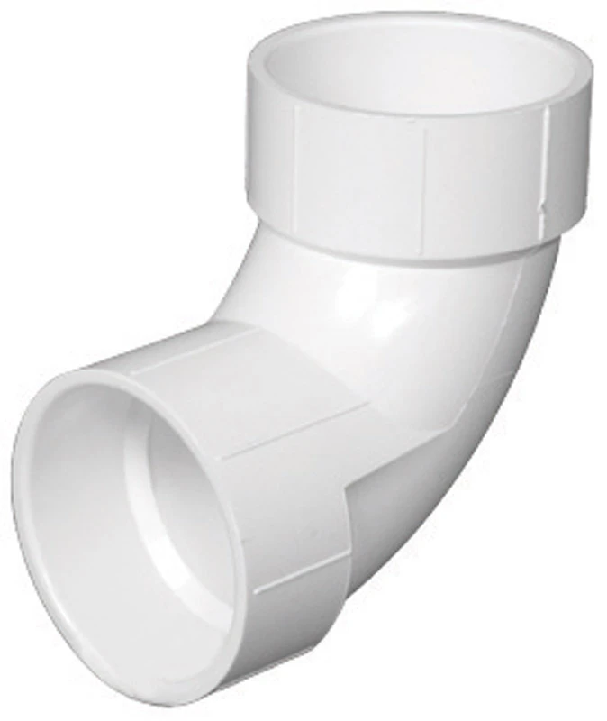 Schedule 40 DWV Sanitary Elbow, 90-Degree, PVC, 2 In.